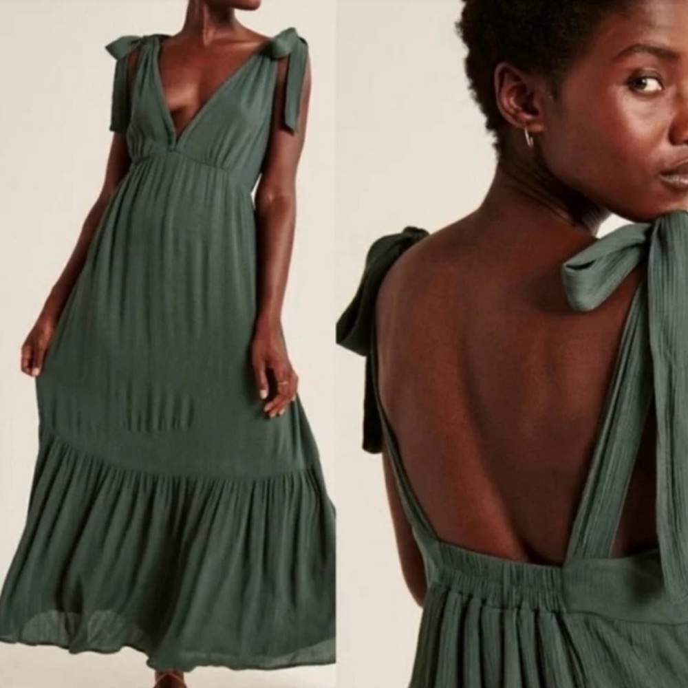 Abercrombie tie strap babydoll midaxi dress